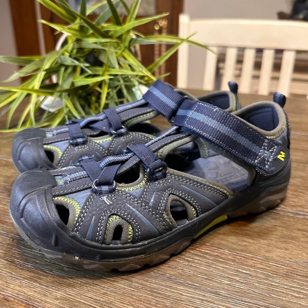 Merrell Hydro 4M US 3 UK 35 EU‎ Kids Waterproof Sport Sandals Blue Green